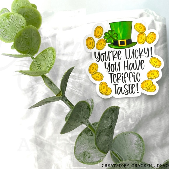 You’re Lucky! You Have Terrific Taste! - 2" (inches) Sticker (48ct.)  [GD49-48] - Picture 5 of 5